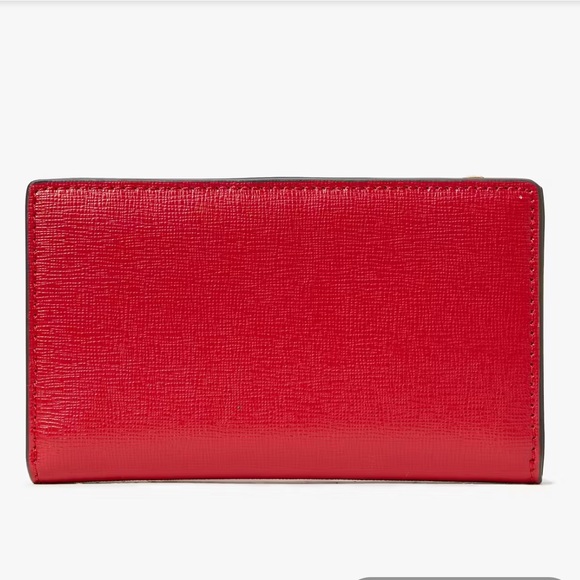 NWT-Kate Spade-Morgan-Bow🎀Embellished Sm Bifold Wallet-Perfect Cherry/Red-$118 - Picture 15 of 16